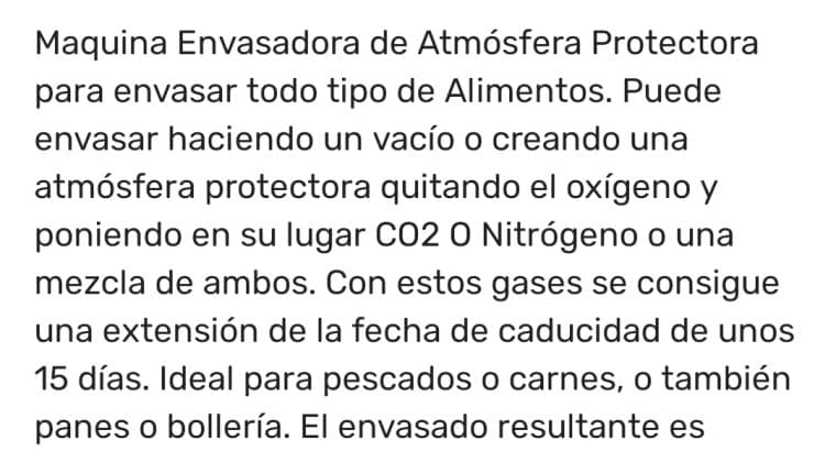 MAQUINA ENVASADORA CON ATMÓSFERA PROTECTORA